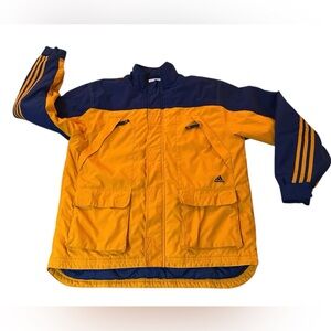 Adidas Men Windproof Jacket Orange Sz Medium